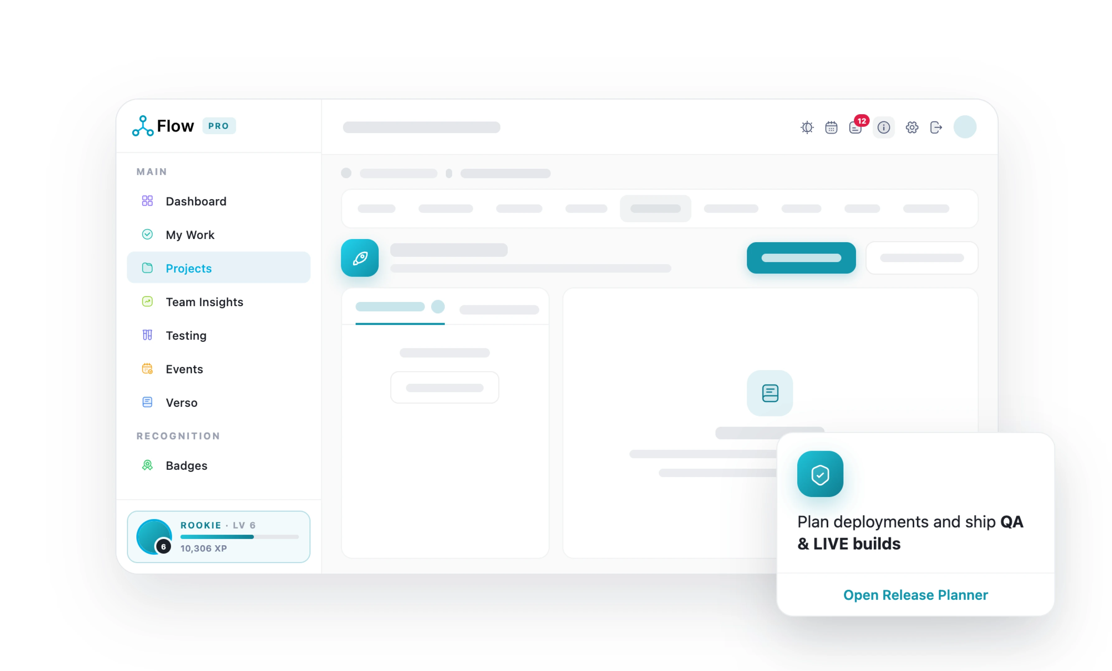 A LivexFlow release board showing pipeline status and commits against each ticket