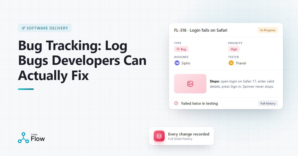 Tester logging a clear bug report in a bug tracking tool with screenshots attached
