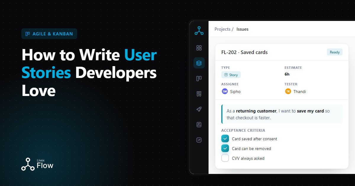 Developer reading well-written user stories with clear acceptance criteria on a laptop screen