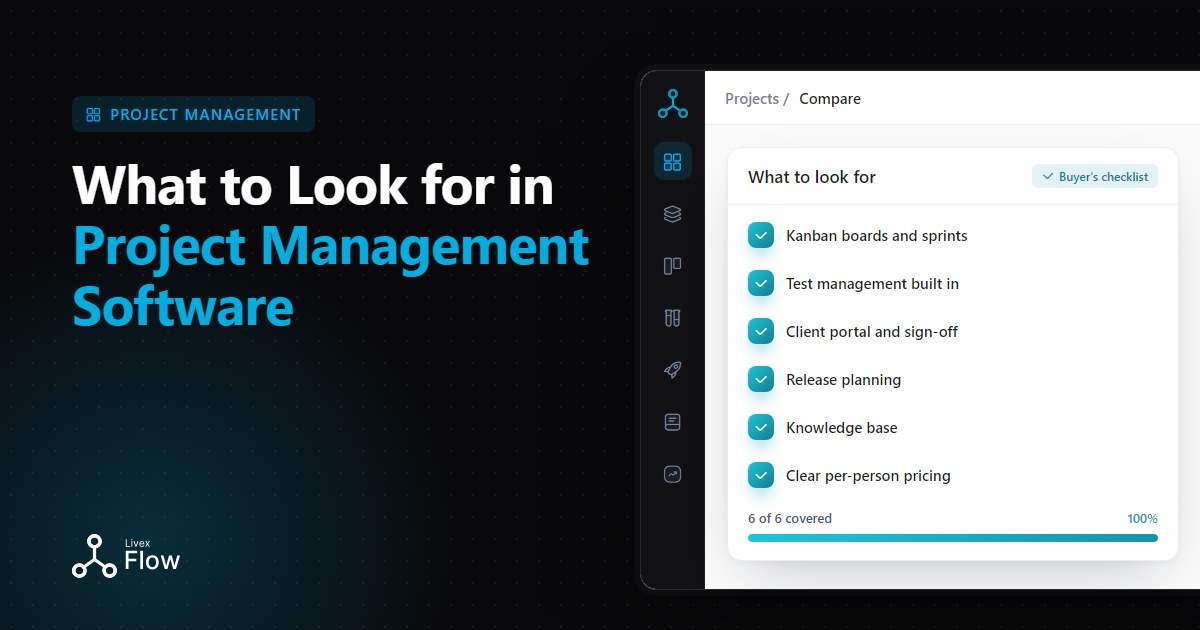 Laptop screen comparing project management software options side by side