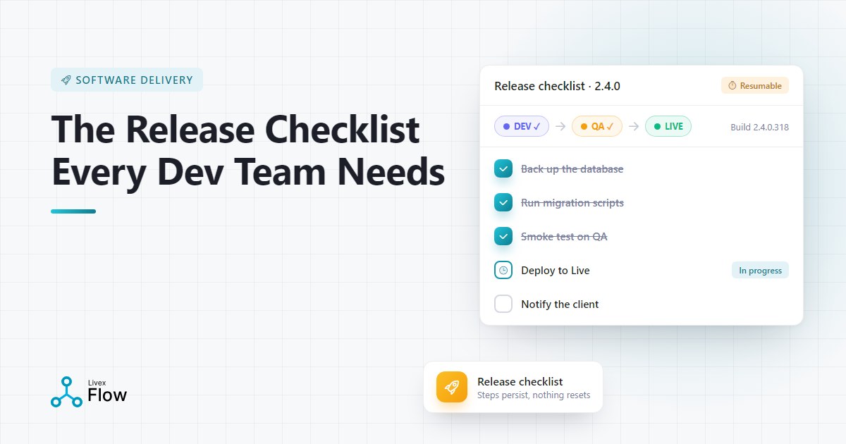 Developer working through a release checklist on a laptop before a production deployment